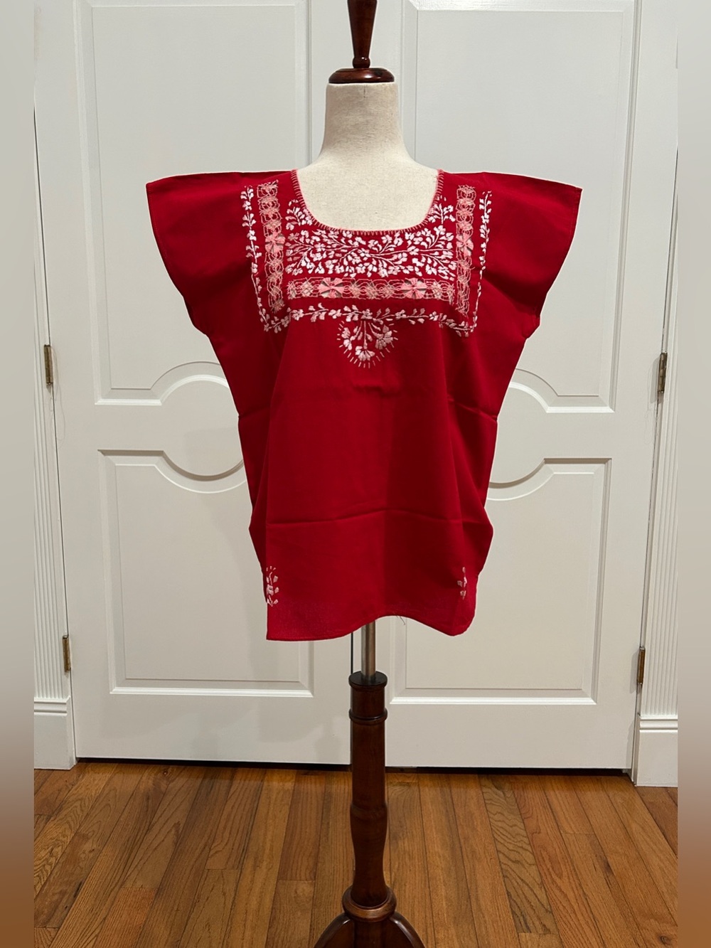 Hand Embroidered and deshilado Artisan Top, Boho,Hippie,Hand Made.One of A Kind.